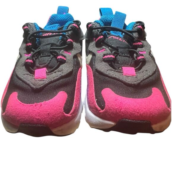 Nike Air Max 270 React Toddler 4C Sneakers Black Pink Blue Rare Colorway - Picture 7 of 8